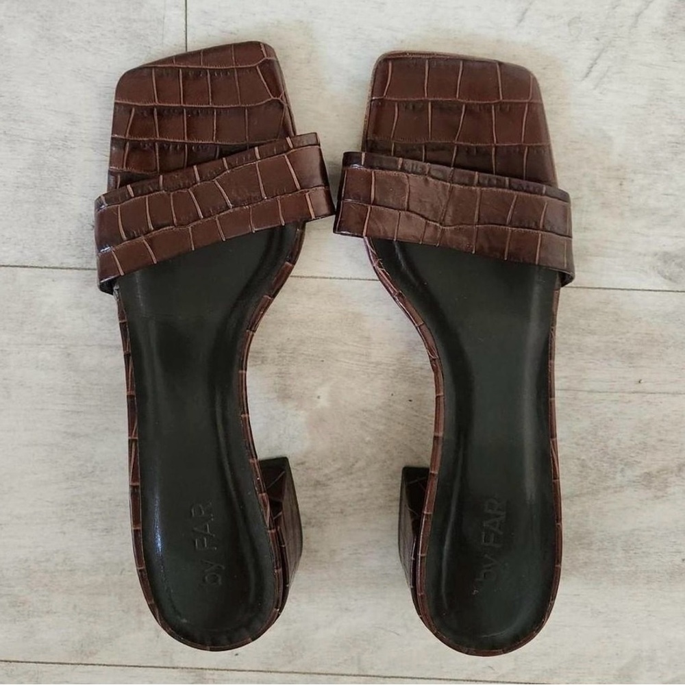 BY FAR Courtney Croc Heeled Sandals